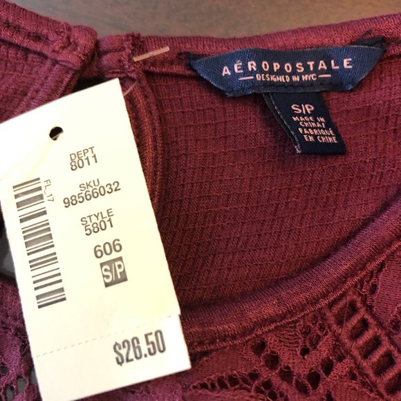 Women's Aeropostale Embroidered Lace Tank Top Sz S - Picture 3 of 4